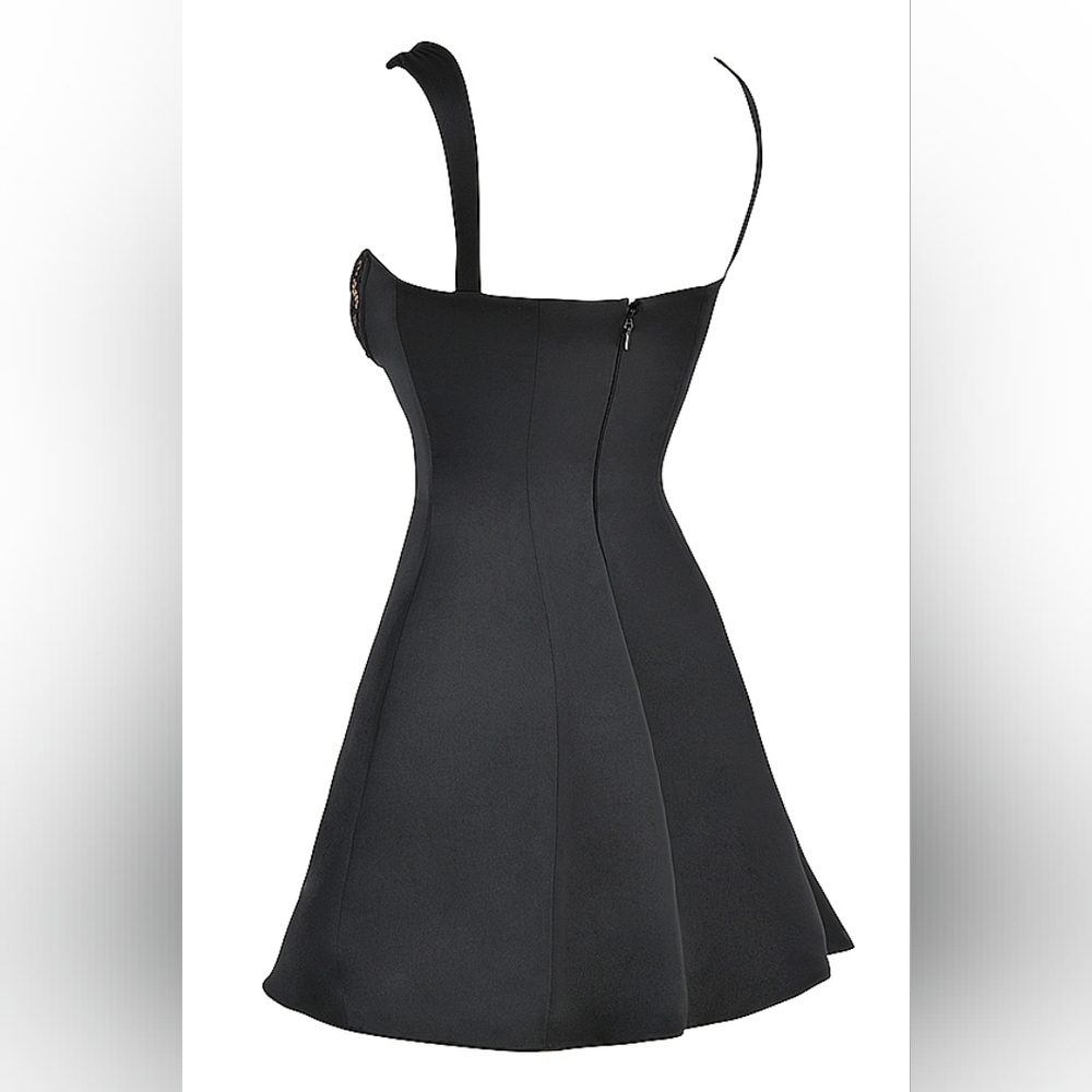 House of CB Black Lace-Trim Mini Slip Dress - Picture 8 of 15